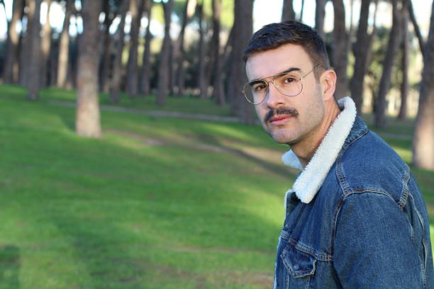 istock Attractive young man with retro mustache 1290498357