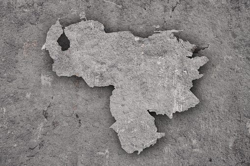 Map of Venezuela on weathered concrete