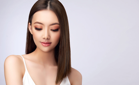 Chinese Model Is Demonstrating Well Cared Soft And White Skin And Delicate  Makeup On Her Faceasian Beauty Stock Photo - Download Image Now - iStock