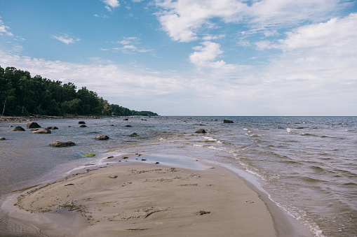 Rocky shore of the Baltic Sea in Kaltene Latvia