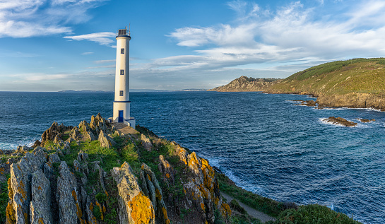 the Cabo Home Lighthouse in the Rias Baixas region of Galicia