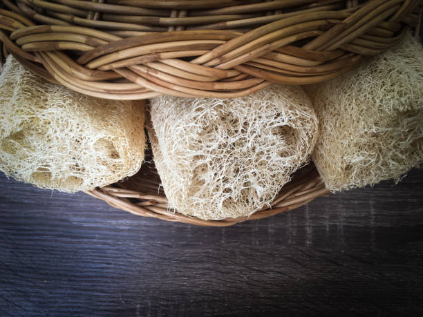 istock luffah loofah in rattan tray 1290510328