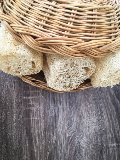 istock luffah loofah in rattan tray 1290510352