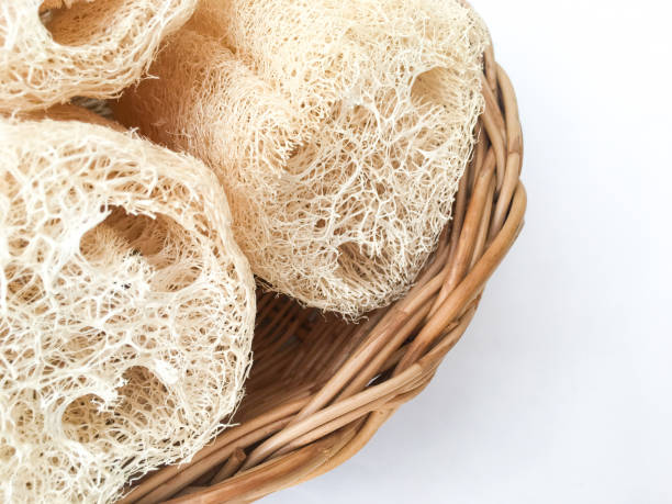 istock luffah loofah in rattan tray 1290510378