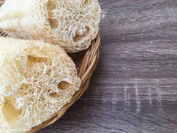 istock luffah loofah in rattan tray 1290510382