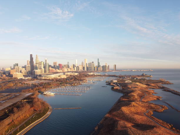 istock Aerial View of Chicago Skyline 1290514494