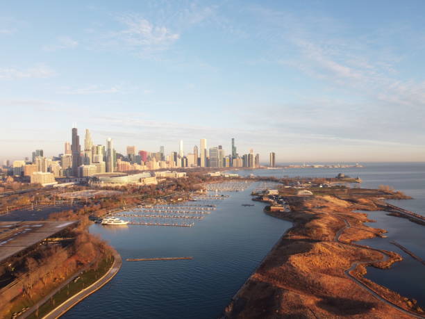 istock Aerial View of Chicago Skyline 1290514503