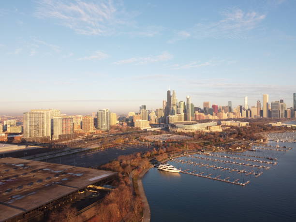 istock Aerial View of Chicago Skyline 1290514567