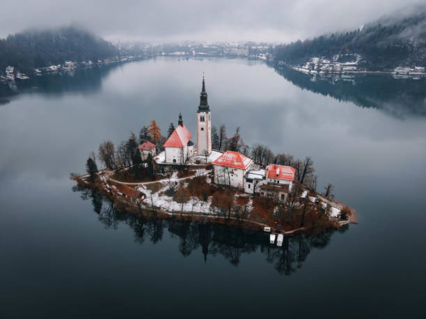 istock Bled Slovenia in winter from above 1290520734