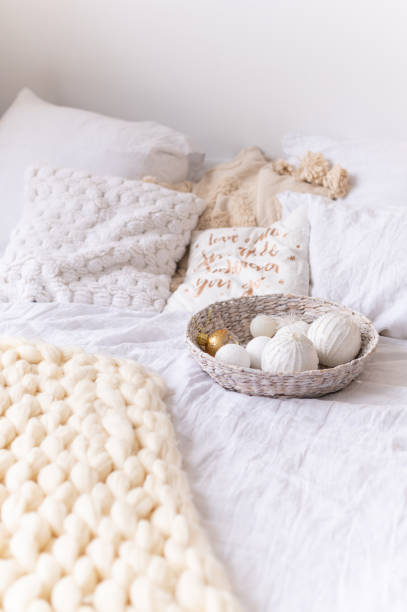 istock Bedroom decorated in Christmas style 1290524628