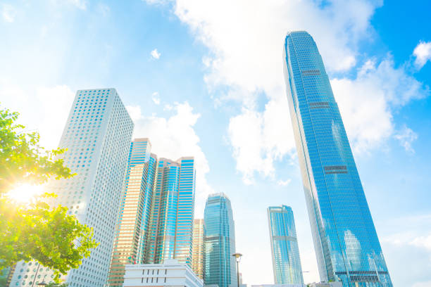 istock Hong Kong skyscrapers towering over Central business district 1290530835