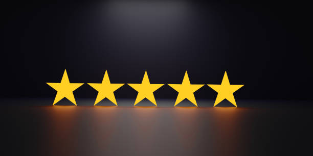 istock 3D render five star, 5star concept of testimonial and review 1290535522