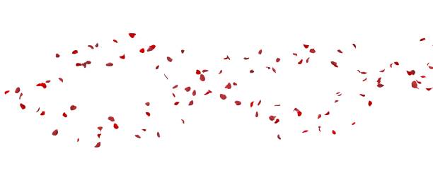 istock Red rose petals fly away 1290535682