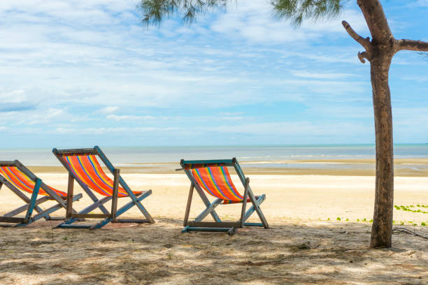 istock Cozy daybed and White Sandy Beach of Laem Sala beach 1290536768