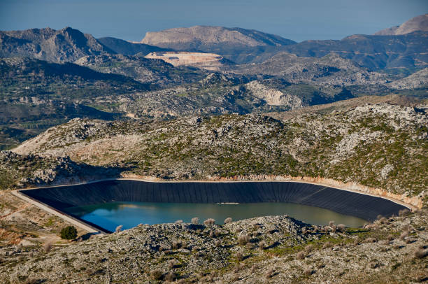 New water reservoir providing new resource high in the mountains of Crete
