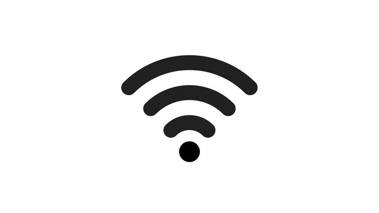 Animation of wi fi. wifi icon on White background 4K video