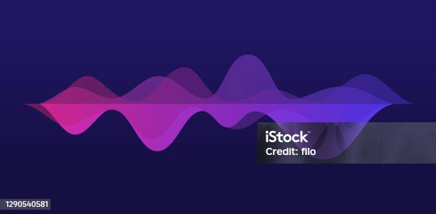 Audio Waves Abstract Background Stock Illustration - Download Image Now - Podcasting, Sound Wave, Wave Pattern
