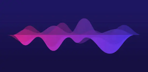 Vector illustration of Audio Waves Abstract Background