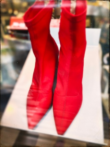 Window Shopping - Vintage Fashion - Red Boots