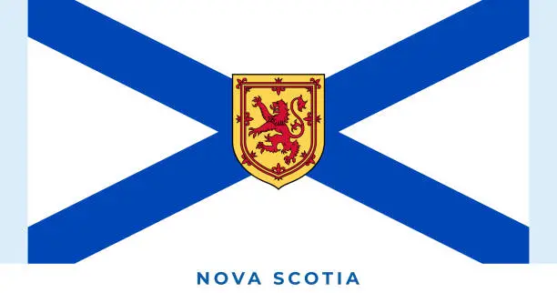 Vector illustration of National flag of Nova Scotia. Vector illustration, Vector of Nova Scotia flag.