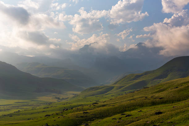 istock Low clouds over the valley and the mountain 1290548289