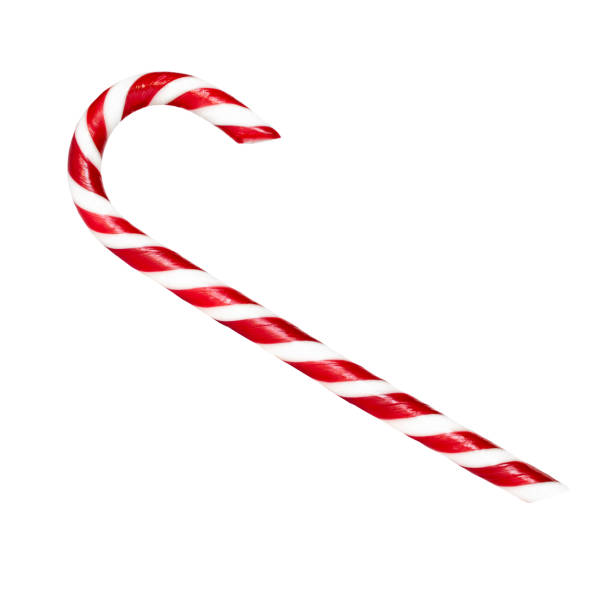 istock isolated bright red and white christmas candy on white background 1290549114