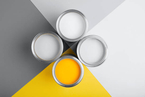 istock Four open cans of paint 1290549453