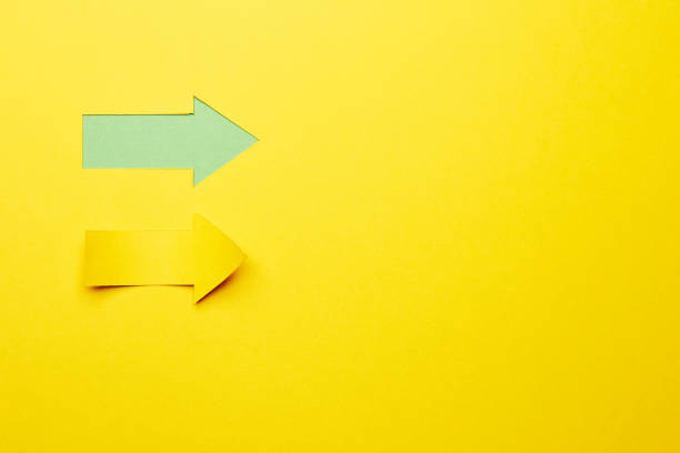 istock Two direct right color paper arrows 1290553067