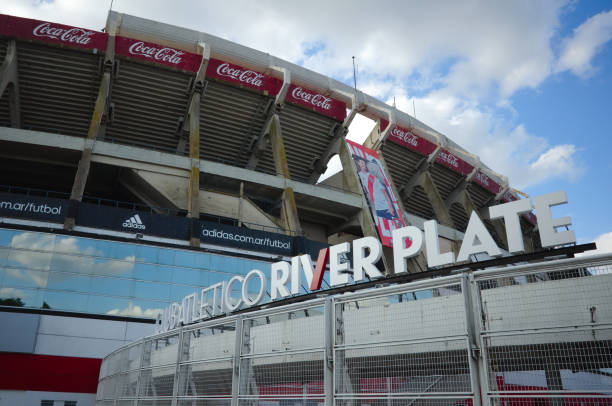Home Stadium Of Football Club River Plate In Buenos Aires Full Club Name  Sign Against Stadium Stands Stock Photo - Download Image Now - iStock