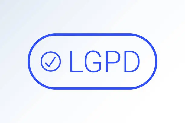 Vector illustration of LGPD - Brazilian Data Protection Authority DPA, rights under the Lei Geral de Prote o de Dados - Spanish . Vector icon