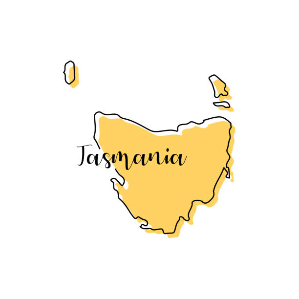 塔斯馬尼亞地圖 - 澳大利亞向量設計範本。 - 塔斯曼尼亞 插圖 幅插畫檔、美工圖案、卡通及圖標