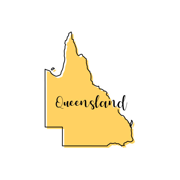 昆士蘭州地圖 - 澳大利亞向量設計範本。 - 昆士蘭州 插圖 幅插畫檔、美工圖案、卡通及圖標