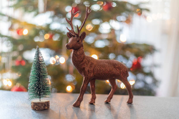 istock Christmas golden glitter deer 1290569673