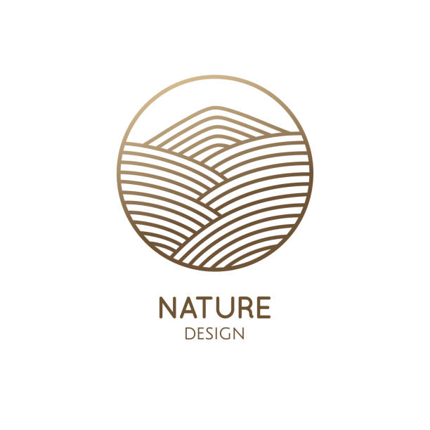 логотип горный пейзаж - massage stamps stock illustrations