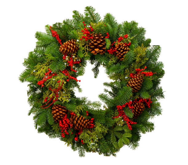 istock Holiday wreath with clipping path 1290575490