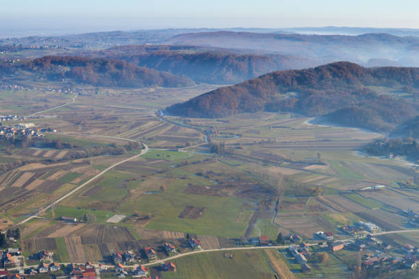 View from mountain peak Cevo, Ivanscica mountain