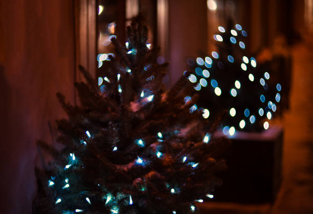 istock bokeh in the form of a  Christmas tree on a black background 1290583776