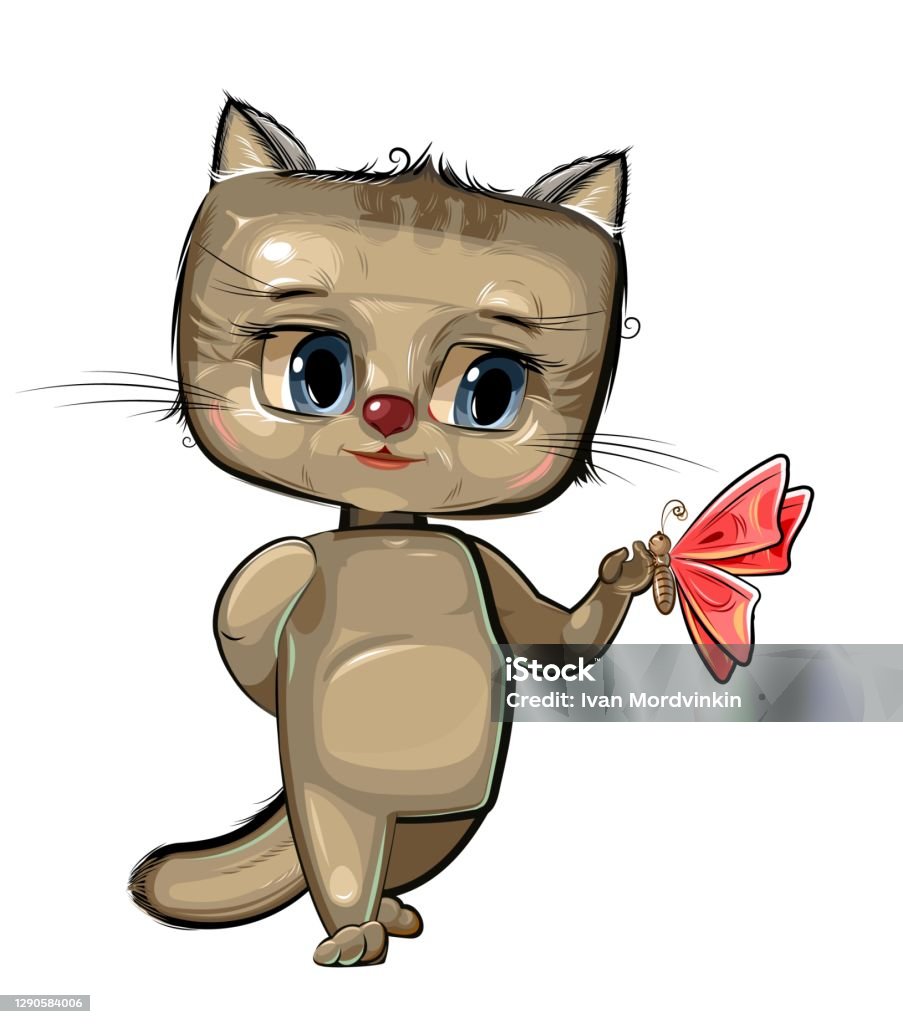 Ilustración de Gato Con Pajarita Un Animal Alegre Y Divertido Estilo De Dibujos Animados El Cachorro Es Una Mascota Aislado Sobre Fondo Blanco Vector y más Vectores Libres de Derechos de Alegre - Ilustración de Gato Con Pajarita Un Animal Alegre Y Divertido Estilo De Dibujos Animados El Cachorro Es Una Mascota Aislado Sobre Fondo Blanco Vector y más Vectores Libres de Derechos de Alegre -