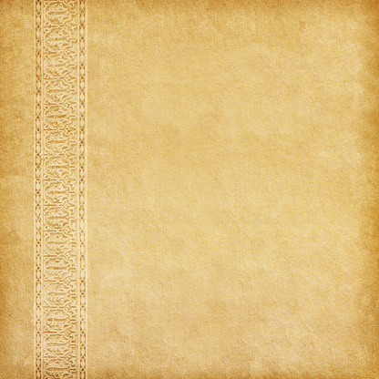 Beige background. Old paper with oriental ornament.