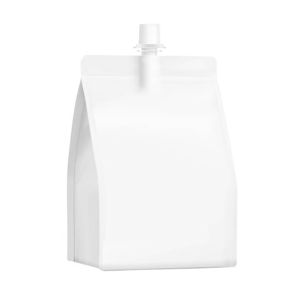 istock Food pouch bag with safety cap isolated on white background. 1290586589