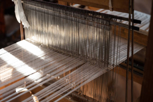 Vintage old traditional handcraft wooden weaving loom