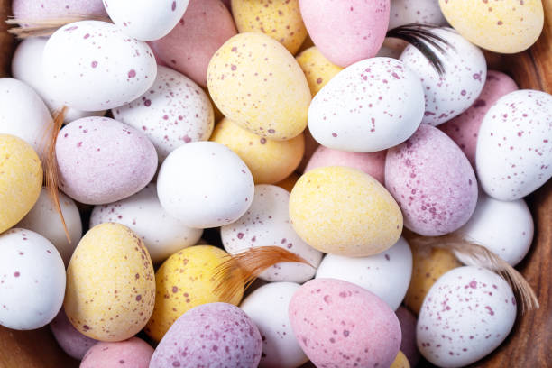 istock Easter holidays decoration. Close up. Top view. 1290602113