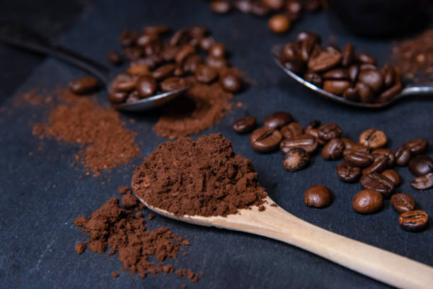 istock Roasted coffee beans and ground coffee 1290604203