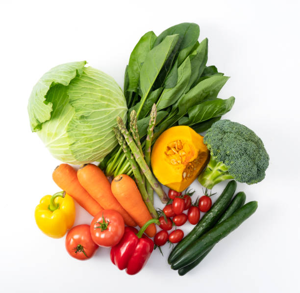 istock Many kinds of vegetables placed on a white background 1290615676