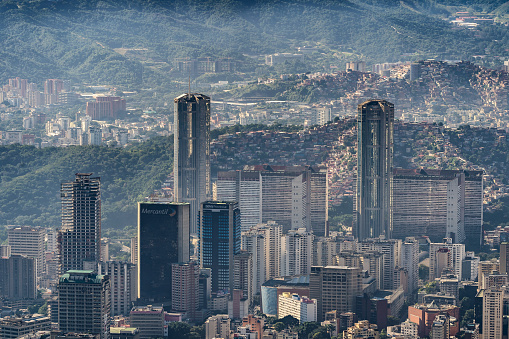 Aerial view of Parque Central buildings. Caracas, Venezuela