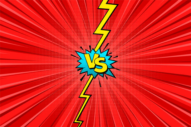 istock Cartoon comic background. Fight versus. Comics book colorful competition poster with halftone elements. Retro Pop Art style. Vector illustration 1290627431