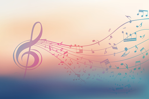 Musical Notation, Cute, Background.