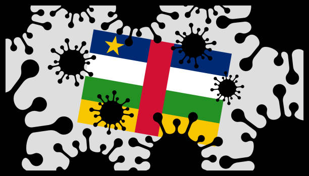 istock Covid-19 coronavirus pandemic icon and central african republic flag 1290631982
