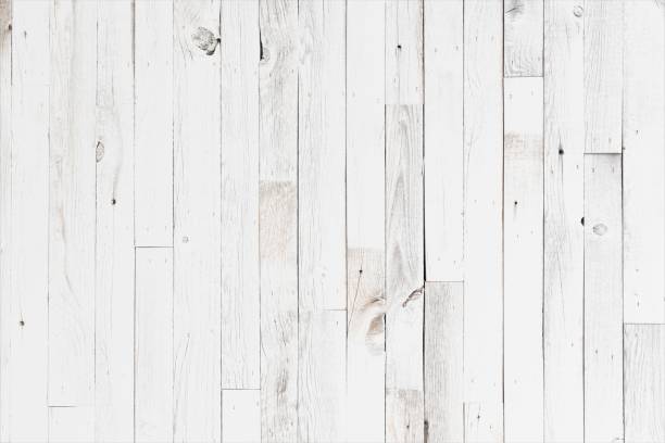 istock Rendered image of a white wood grain wall 1290636517