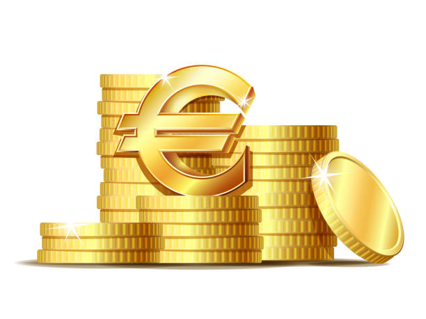 istock Stacks of gold coins and euro signs 1290639944